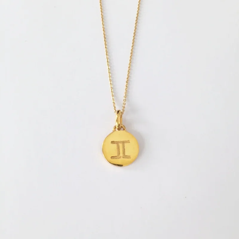 Bridal Pendant Necklaces-Gemini Necklace, Solid Gold